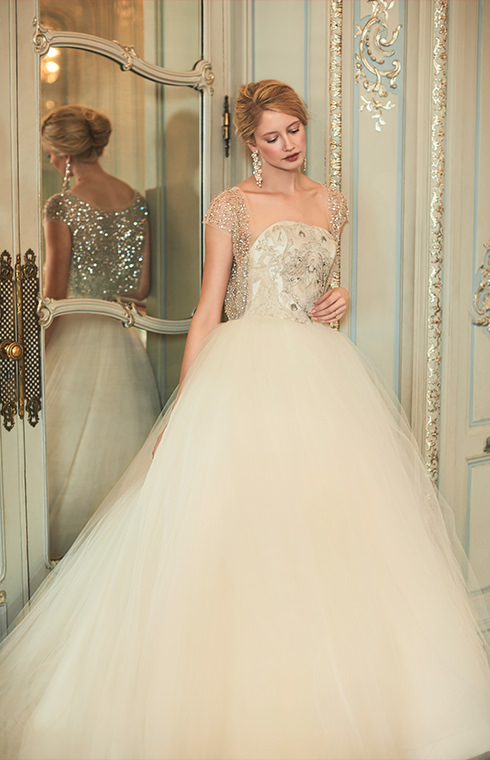 Phillipa Lepley Bespoke Embroidery Tulle Wedding Dress