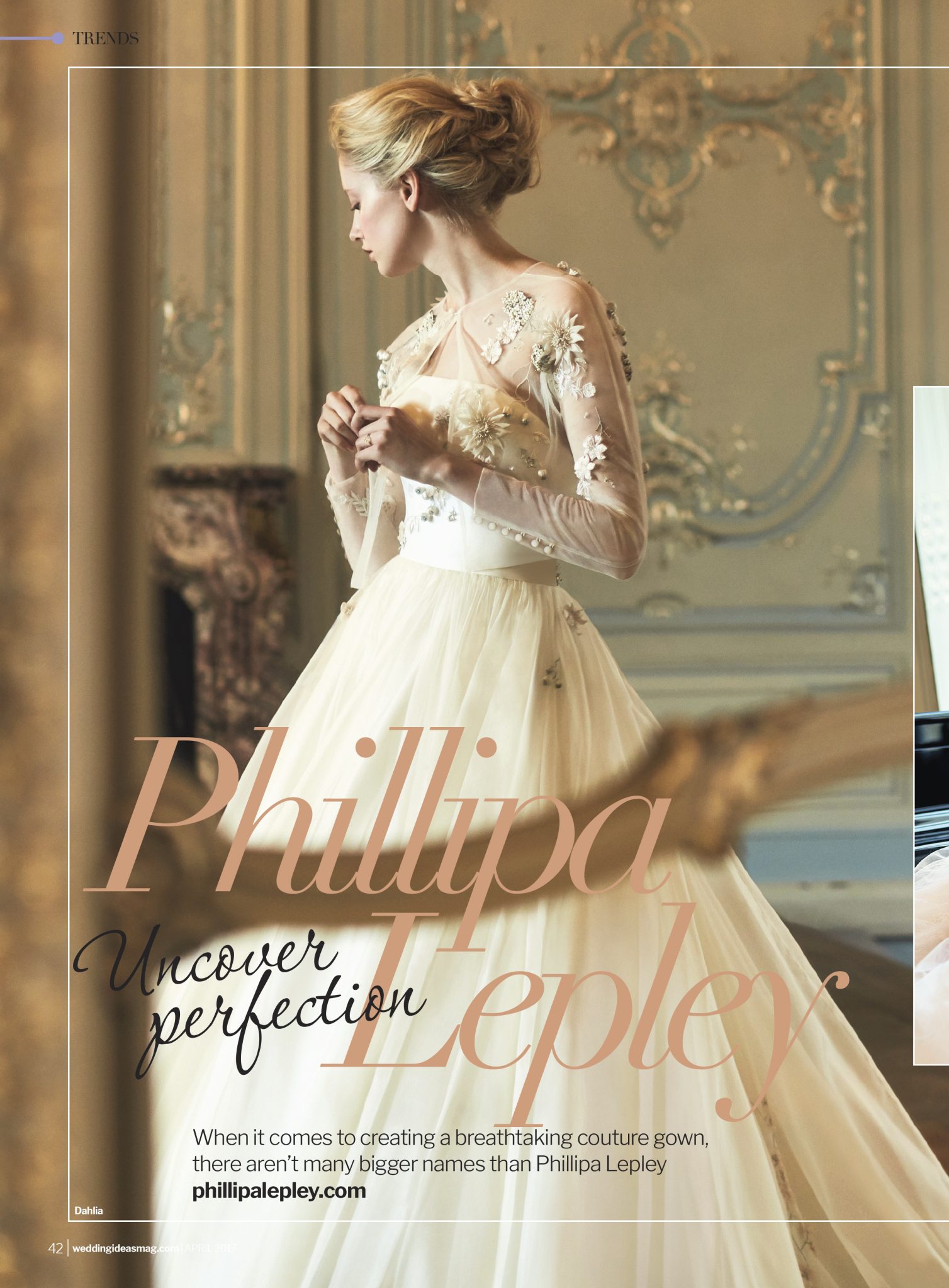 Phillipa Lepley Featured in Wedding Ideas march 2017