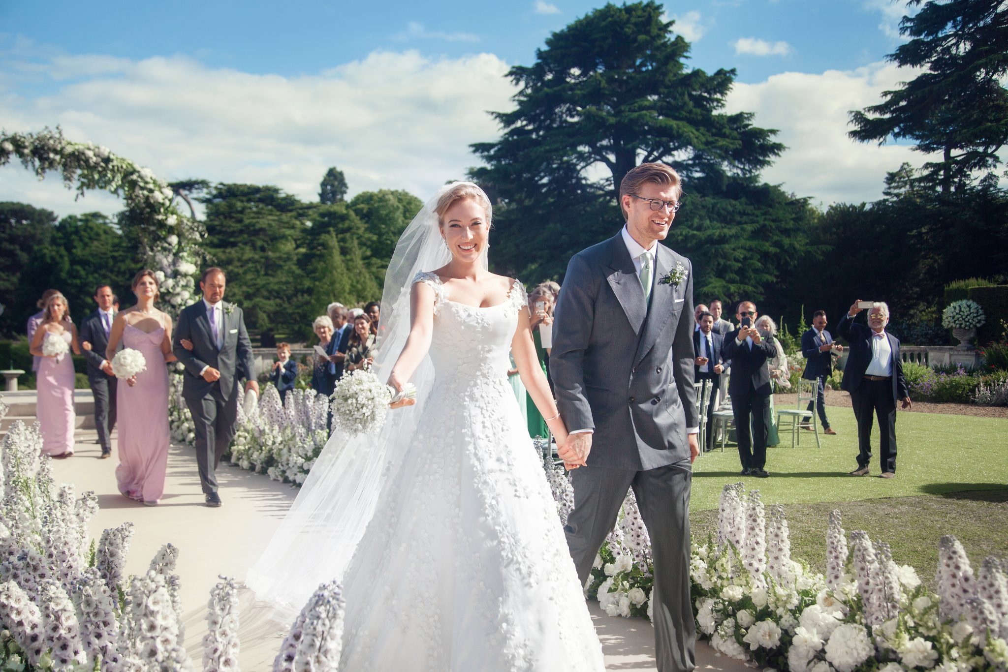 Phillipa Lepley - Lily of the Valley Wedding Dress with applique veil