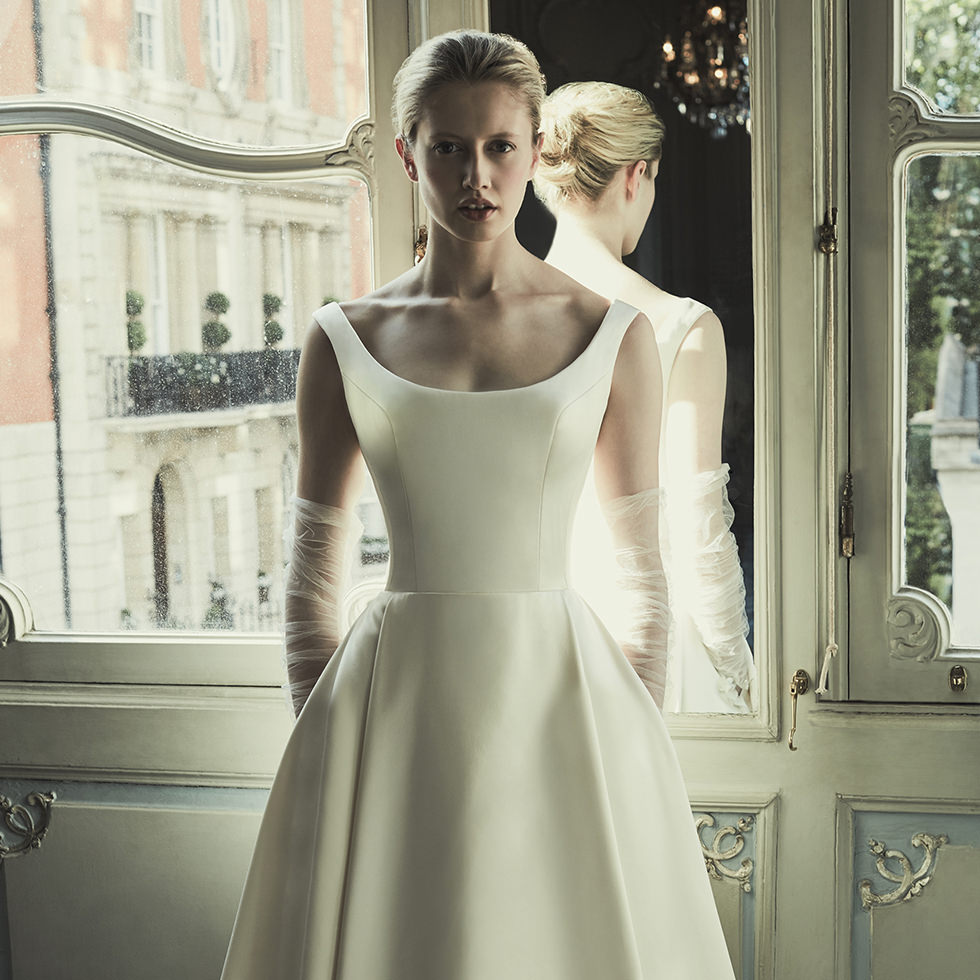 Phillipa-Lepley-Satin-Plain-Long-Train-Wedding-Dress-with-Pleats-Pockets-and-Tulle-Fashion-Sleeves