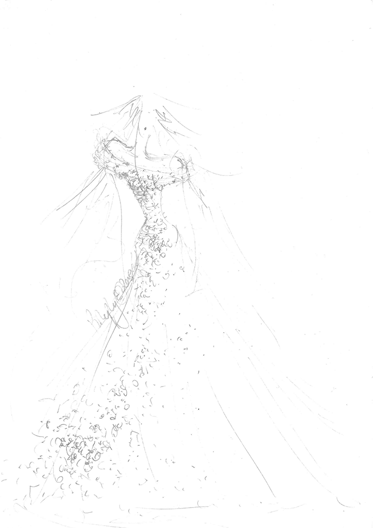 Phillipa Lepley Collection 2018-19 Sketch Bridal Designer London UK