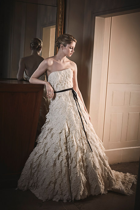 Phillipa Lepley Dramatic Lace Couture Wedding Dress London UK British Bridal Gown Designer