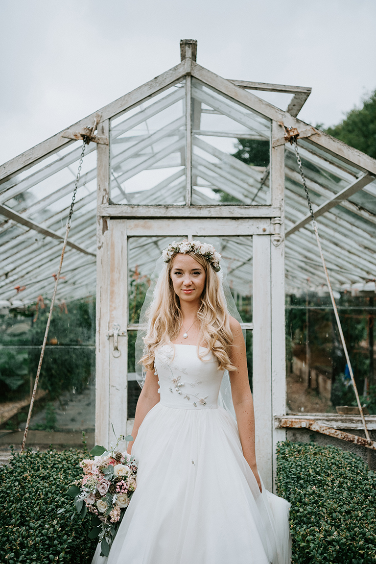 An Exquisite Hand embroidered Floral Wedding Dress