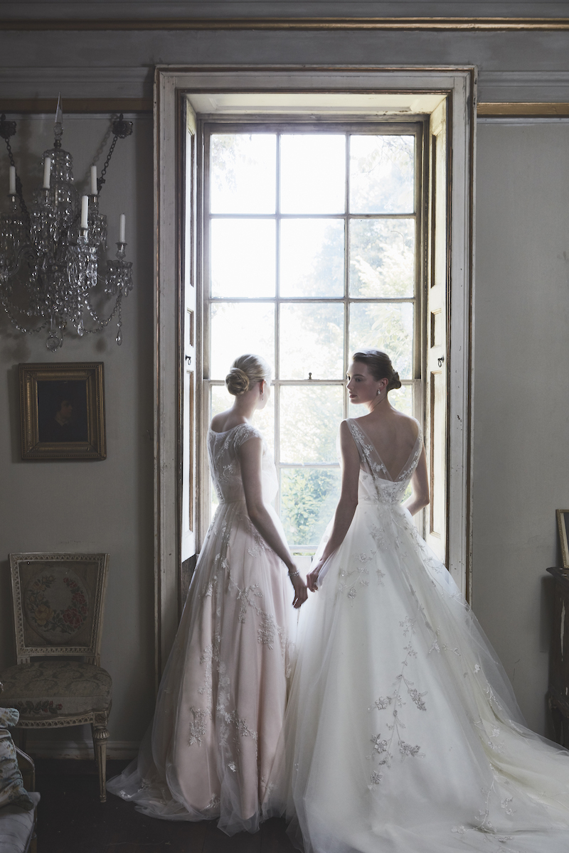 Phillipa Lepley Couture, Bespoke London Wedding Dress Designer - Couture Wedding Dress – ‘Persephone Pink Honeysuckle’