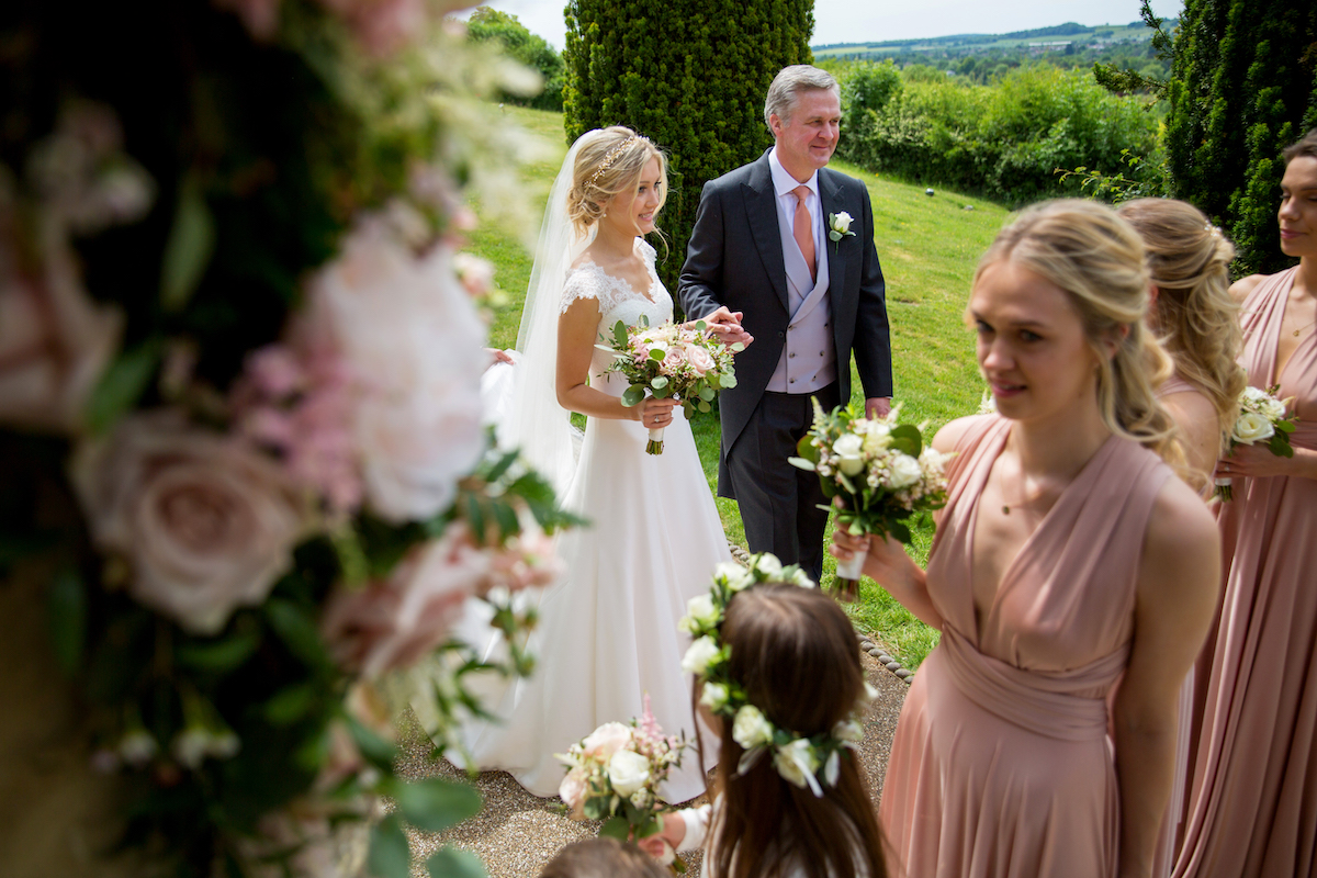 Silk, Lace & Ivory Bespoke Wedding Dress by Phillipa Lepley