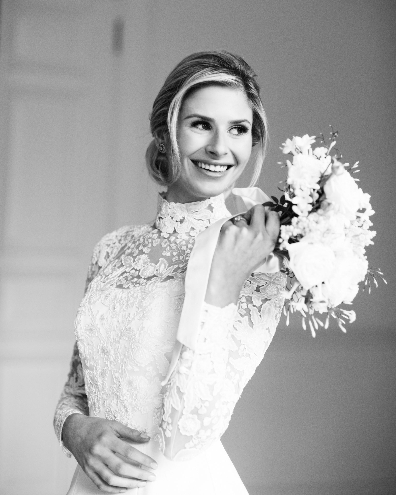 Phillipa Lepley Bespoke Hand Embroidered Wedding Dress Long Sleeves London Designer